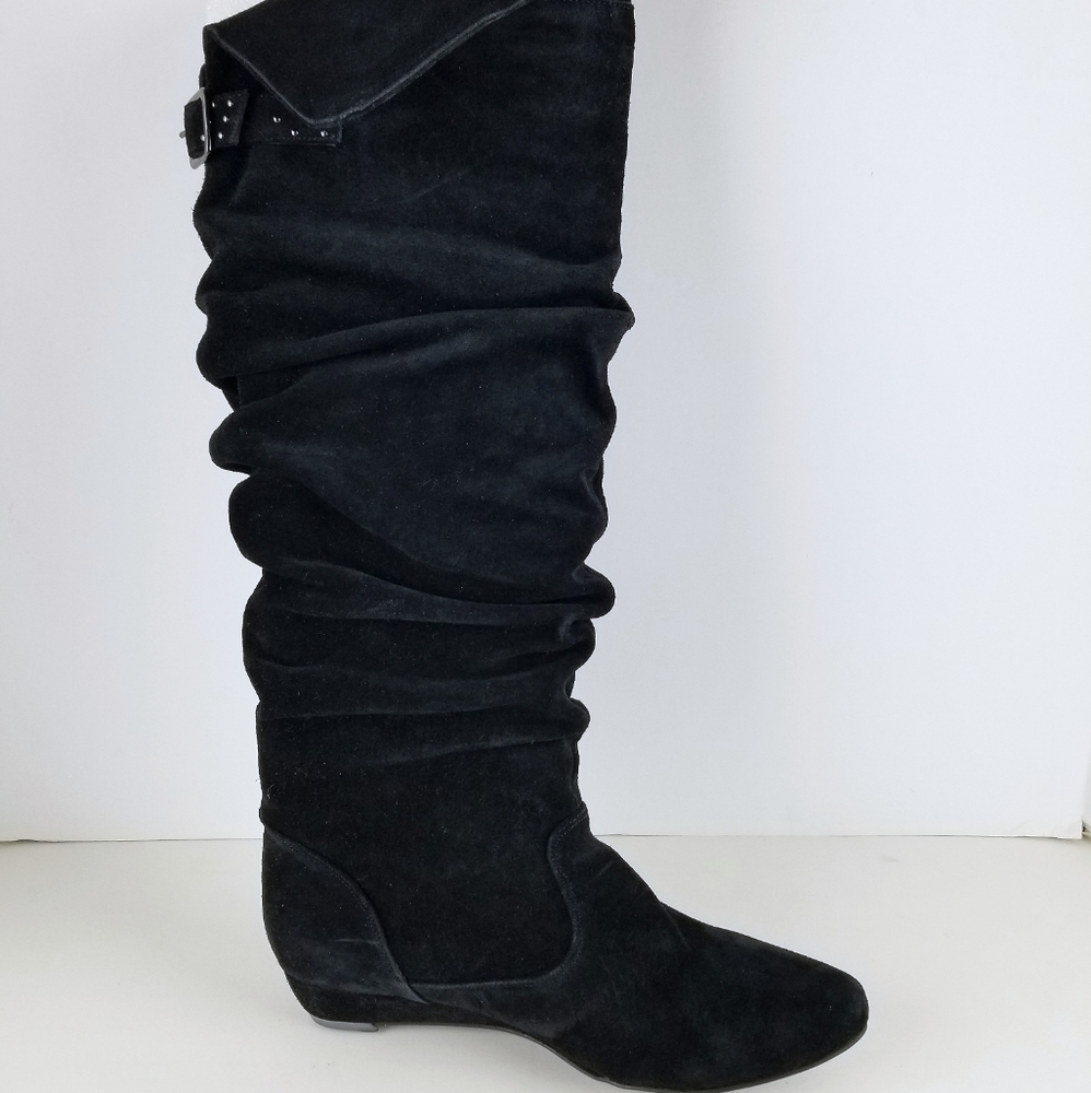 Jessica Simpson Boots JS-Fanny Black Split Sued New Sz 7.5